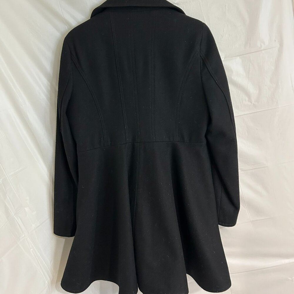 Liz Claiborne Black Pea Coat with Gold Buttons - Picture 3 of 3